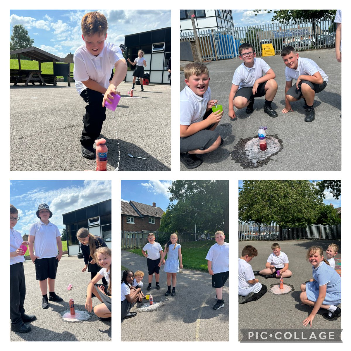 In #GrangeScience, Year 5 wanted to find out about why volcanoes erupt. After doing some research, we then went outside and created a chemical reaction to visually demonstrate what an eruption looks like! Xx 
<a href="/GrangeMissA/">GrangeMissA</a> 
<a href="/GrangeMrsMcG/">Mrs McGilloway</a>