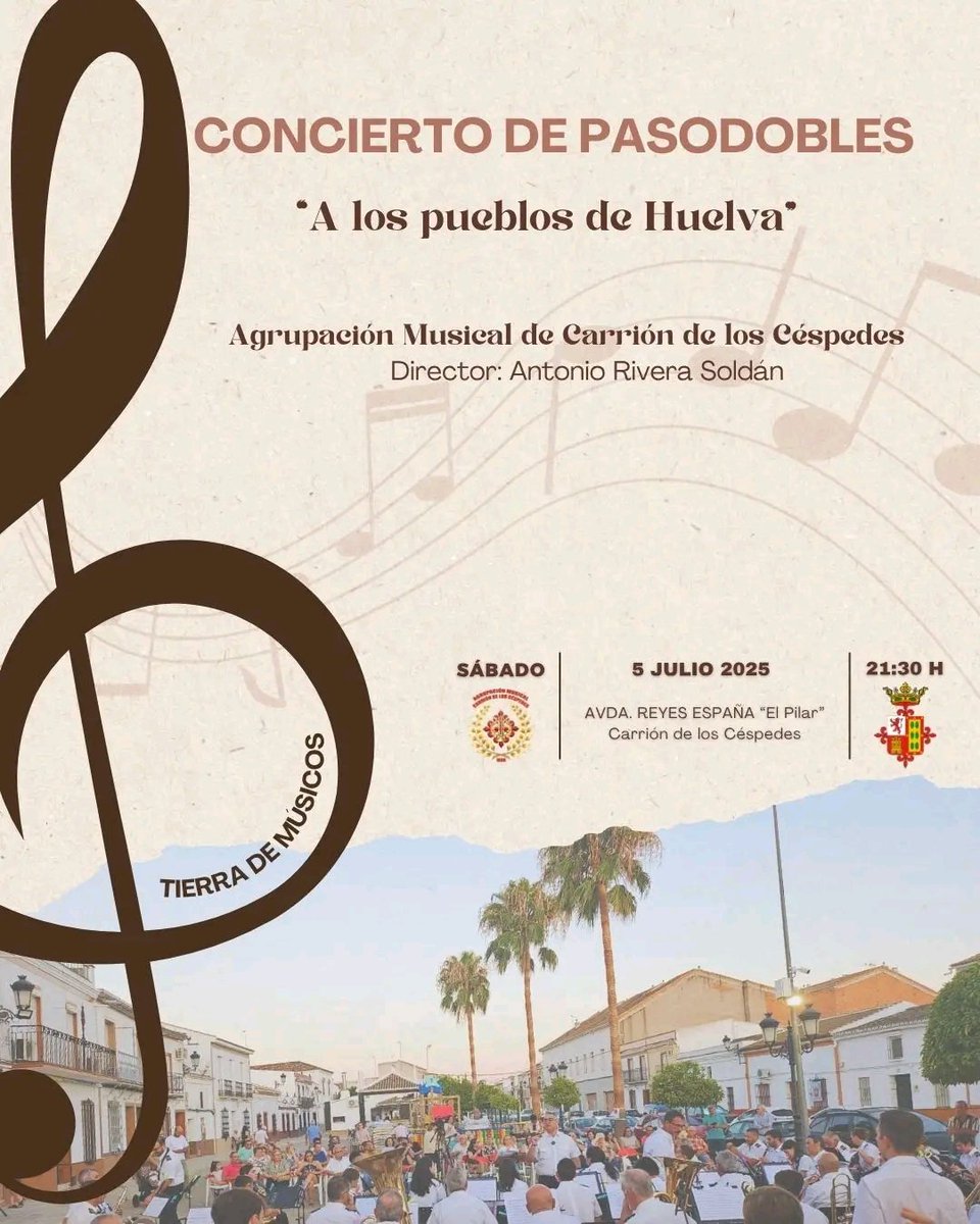 Os esperamos con un repertorio que estará dedicado a algunos pueblos de Huelva.

Lepe, Berrocal, Cerro de Andevalo, Isla Cristina, Ayamonte, Nerva, Aroche, Encinasola, Jabugo y finalizaremos con Huelva.