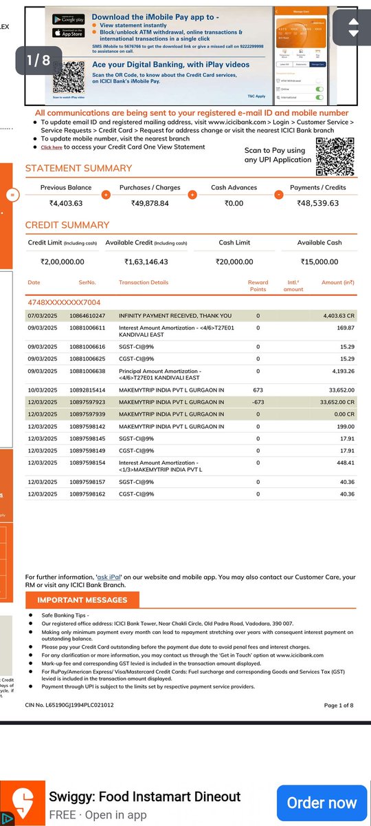 nila6859's tweet photo. Booking Id NF7AD9V797297753139

PNR: OB9GVX 
PNR: FC5GVE

I want to talk on phone I m fed up of typing msgs and chatting with executives otherwise I will go in consumer court

@AirIndiaX @makemytripcare @narendramodi @ICICIBank @ICICIBank_Care @ConsumerRightX https://t.co/CyuHcF9VPf