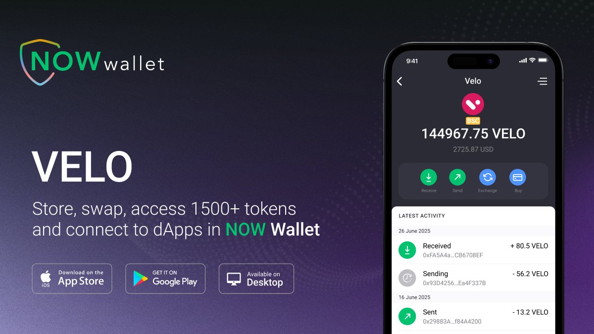 NOW_Wallet's tweet photo. Imagine businesses issuing digital credits pegged to any fiat, moving value across borders instantly and securely.

It's about @veloprotocol: the backbone of Web3 liquidity aggregation and decentralized settlement bank.

Access $VELO in NOW Wallet!
🔗 https://t.co/6go40xztta https://t.co/2RrvxuMZTS