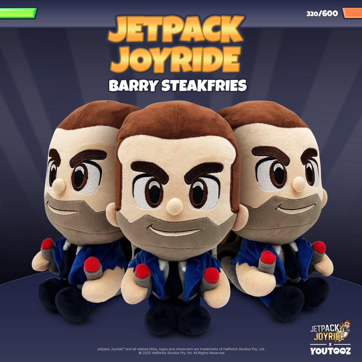 This is not a drill. Barry Steakfries is now huggable. Almost. 
Pre-orders soon.