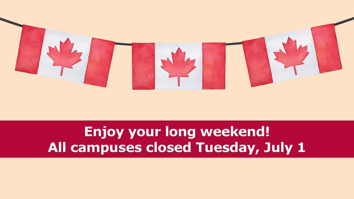 All Mohawk College Campuses will be closed on Tuesday, July 1 for Canada Day. Enjoy your long weekend and the celebrations!