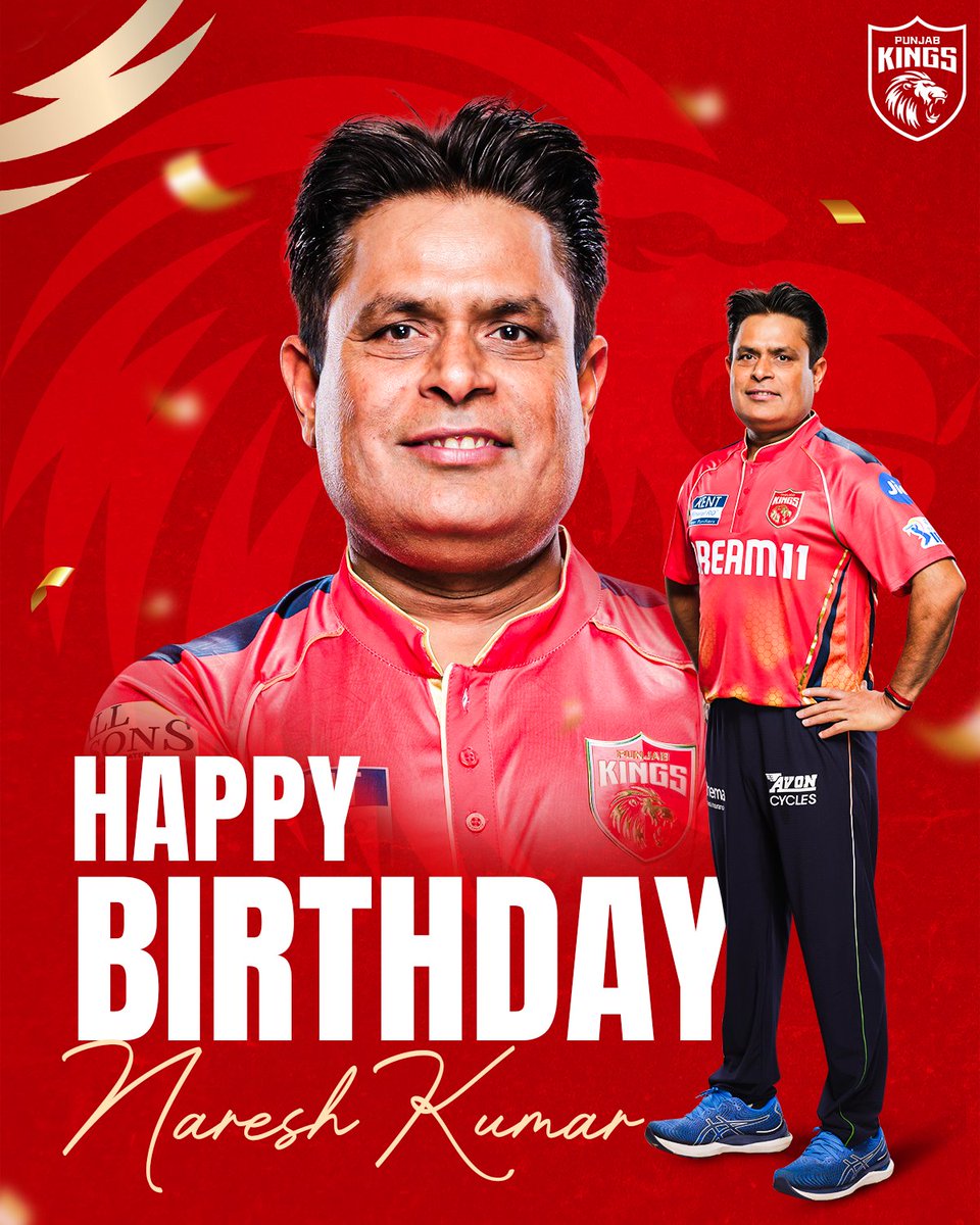 PunjabKingsIPL's tweet photo. Behind every fit 🦁 is a man who keeps them going. Happy Birthday to our amazing team masseur, Naresh Kumar. 🎂🎉 https://t.co/mQPmZGiDo7