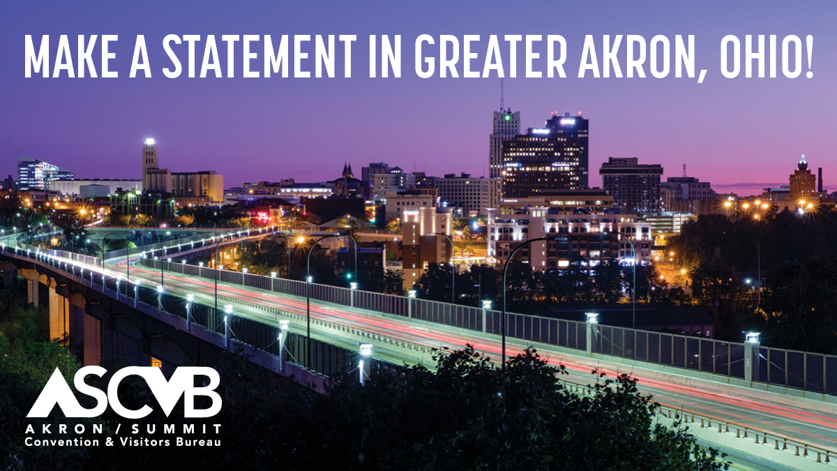Host your next meeting in Greater Akron! Unique venues, top amenities, and a vibrant downtown await.

Learn More: bit.ly/4kWG8uV

#MeetInAkron #AkronCVB #EventProfs #AkronEvents #ConferencePlanning #EventVenue #HostInAkron #MeetingPlanner #OhioMeetings #VisitAkron