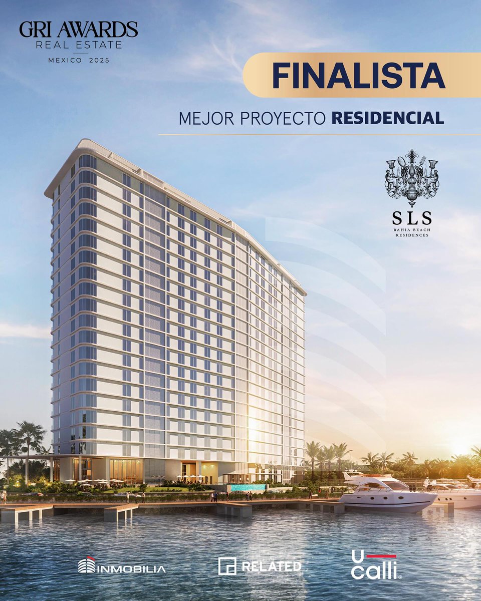 InmobiliaMexico's tweet photo. 🏆 SLS Bahía Beach ha sido seleccionado como uno de los finalistas en los GRI Awards México 2025, en la categoría Mejor Proyecto Residencial.
Una distinción que reconoce excelencia, diseño y visión en el Premium Real Estate. https://t.co/MZKn8my34E