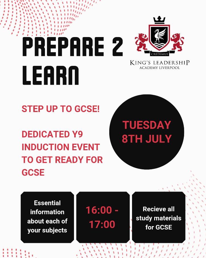 📅 Save the Date!
🕓 Tues 8 July, 4–5pm
🎓 Prepare 2 Learn Evening
🎒 Receive your Year 10 options &amp; revision resources
📚 Meet the team guiding you through Key Stage 4

#GetOrganised #Prepare2Learn #KS4Journey