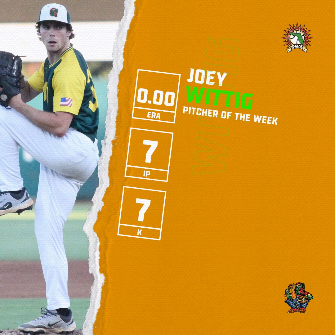 Florida League (@floridaleague) on Twitter photo It's a sweep for the <a href="/FCSLSnappers/">Orlando Snappers</a>!
<a href="/Blakefields24/">Blake Fields</a> (@MDCSharks) takes Player of the Week honors after his walk-off home run Friday, while a dominant start earns <a href="/joey_wittig/">joey wittig</a> (<a href="/LATechBSB/">Diamond Dogs</a>) Pitcher of the Week honors!
Full story at floridaleague.com/view/fcsl/news… It's a sweep for the <a href="/FCSLSnappers/">Orlando Snappers</a>!
<a href="/Blakefields24/">Blake Fields</a> (@MDCSharks) takes Player of the Week honors after his walk-off home run Friday, while a dominant start earns <a href="/joey_wittig/">joey wittig</a> (<a href="/LATechBSB/">Diamond Dogs</a>) Pitcher of the Week honors!
Full story at floridaleague.com/view/fcsl/news…