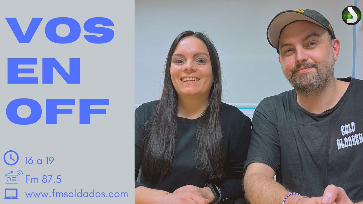 📢 ¡Ya empezó "Vos en Off" ! <a href="/mgaflora/">Flor Gargano</a> y <a href="/CrisOnetto/">Cristián 👨🏻‍💻🎙</a> te acompañan con toda la información y buena música hasta las 19⬇️

💻fmsoldados.com
📻87.5
