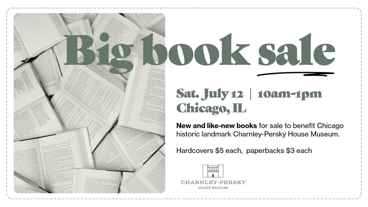 Join SAH at its headquarters in Chicago for a BIG BOOK SALE for unbeatable prices on new and like-new architecture and design titles, monographs, and books on gardens, landscapes, urban planning, and more.

Sat. July 12  |  10am-1pm  |  1365 North Astor Street, Chicago, IL 60610
