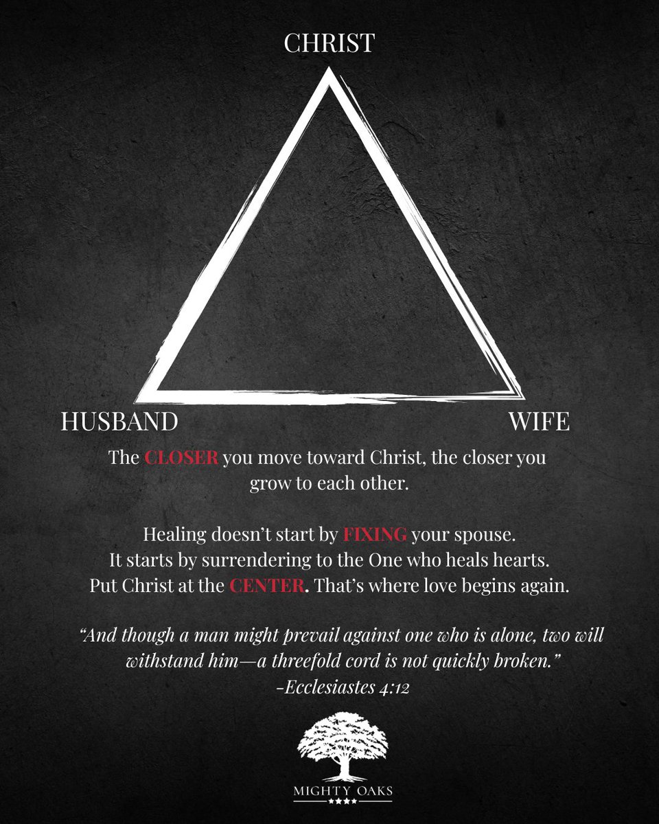 You don’t fix a struggling marriage by fixing your spouse. You start by drawing closer to Christ. Because the closer each of you moves toward Him, the closer you’ll grow to each other.  This isn’t just good advice. It’s spiritual reality. He softens hearts. Restores what’s