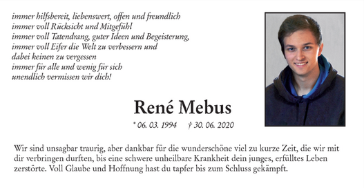#RIP 🕯️René Mebus 6.3.1994 - †30.6.2020🖤

René wurde bettlägerig, konnte weder Licht noch Geräusche ertragen, Krankenhausaufenthalt verschlimmerte alles, auch Morphium konnte Schmerzen nicht lindern. Er starb innerhalb kurzer Zeit an #VerySevereME.

ncf-net.org/memorial
