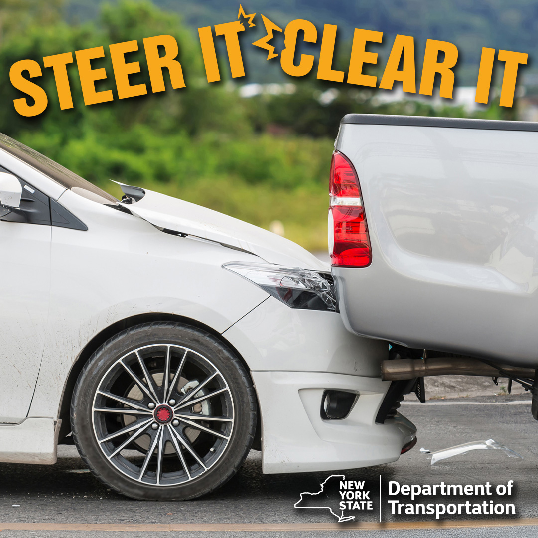 😐 Busy holiday traffic is here!

Do you know what to do in a minor collision? If no one is injured and your car is drivable, move the vehicle out of traffic and call for help. This will help keep you and other drivers safe this busy weekend. #SteerItClearIt