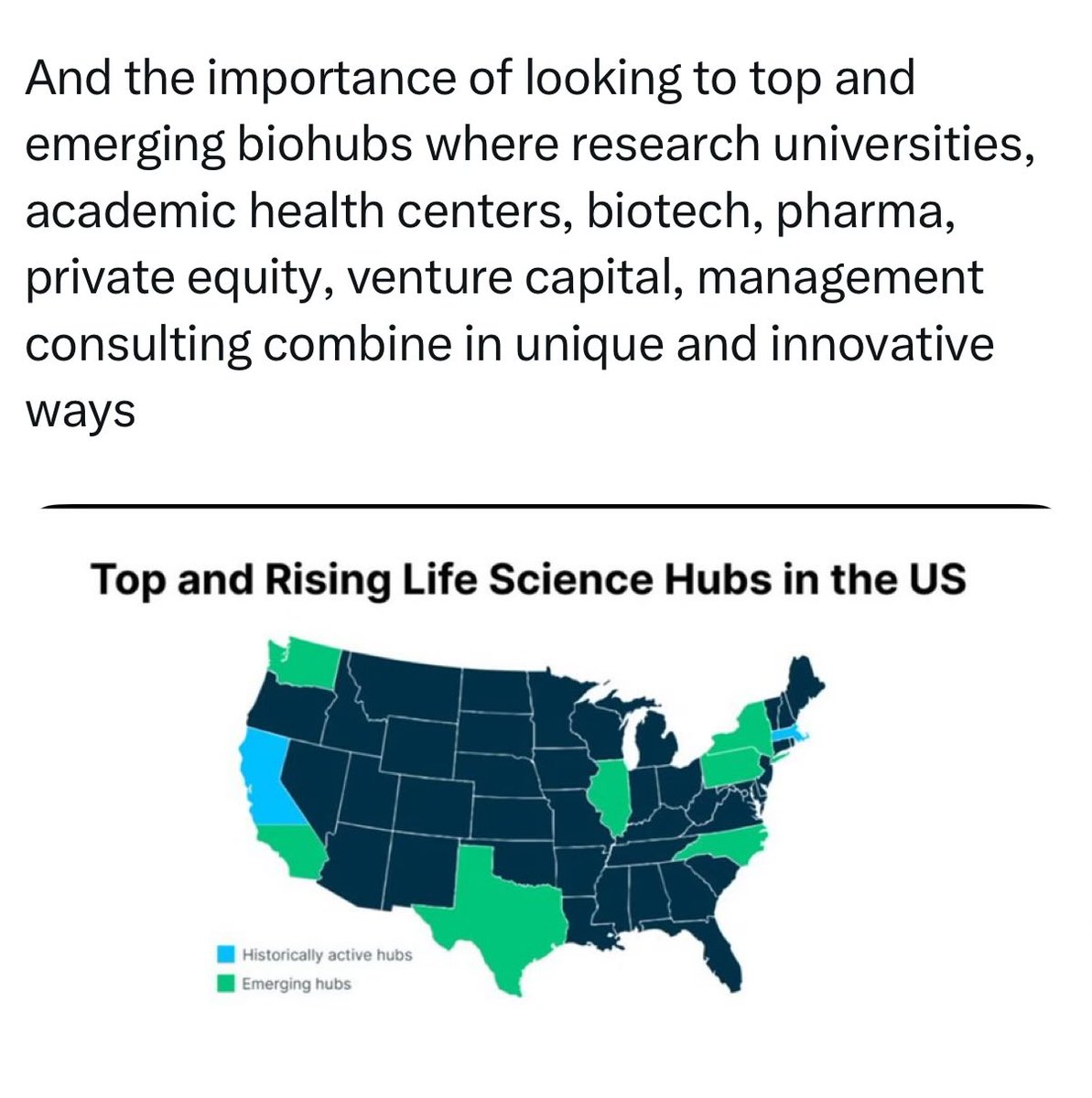 And I introduce the concept of life sciences hubs