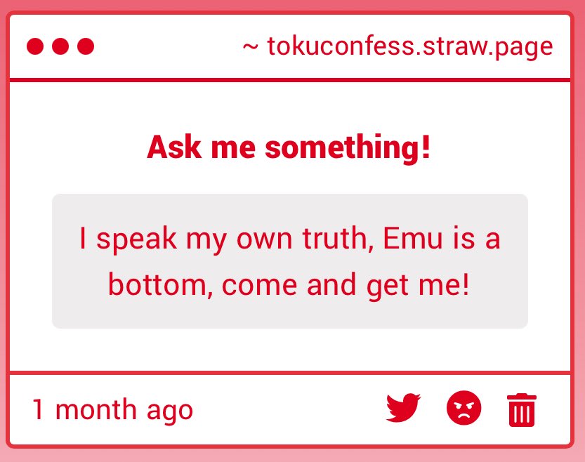 #tokufessnsfw 

Alright. Who submitted this. Fess up. You come into MY HOUSE and declare this. uh huh. - 🔚