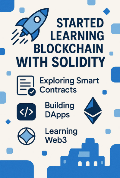 arpit1551's tweet photo. Just started learning Blockchain dev with Solidity! 🚀
Trying to understand smart contracts, Ethereum &amp; Web3. Thoda tough lag raha but loving it so far!
If you're learning too, let’s connect 🙌
#Solidity #Blockchain #Web3 #SmartContracts #Connect https://t.co/sMSLlXiKjW