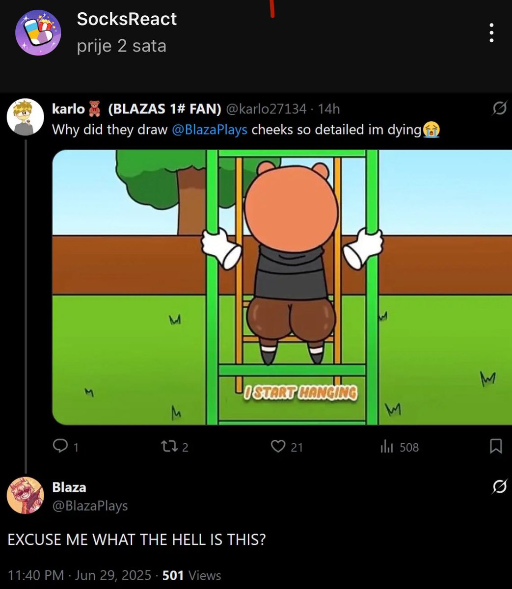 karlo27134's tweet photo. The official socksreact account seeing my twitter post was NOT on my 2025 bingo card https://t.co/TDyg3y5Mh7