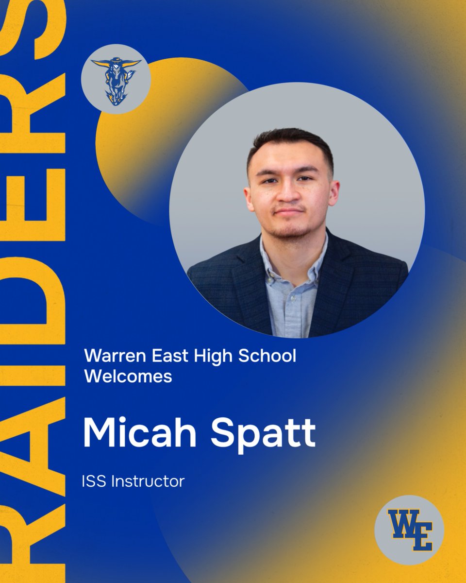 Join us in welcoming Mr. Micah Spatt as the new ISS Instructor at Warren East High School!