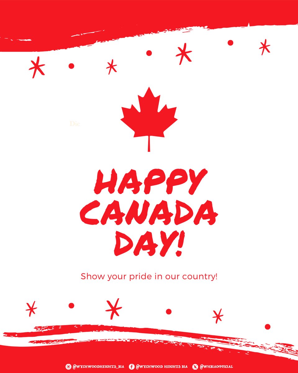 WHBIAofficial's tweet photo. 🍁Happy Canada Day from Wychwood Heights!

Today we celebrate the spirit of community, diversity, and togetherness that makes Canada—and our neighbourhood—so special. 🇨🇦

#CanadaDay #WychwoodHeights #WHBIA #SupportLocal #StClairWest #ShopLocalTO #CommunityPride #CelebrateTogether https://t.co/V6Q4BsoGhx