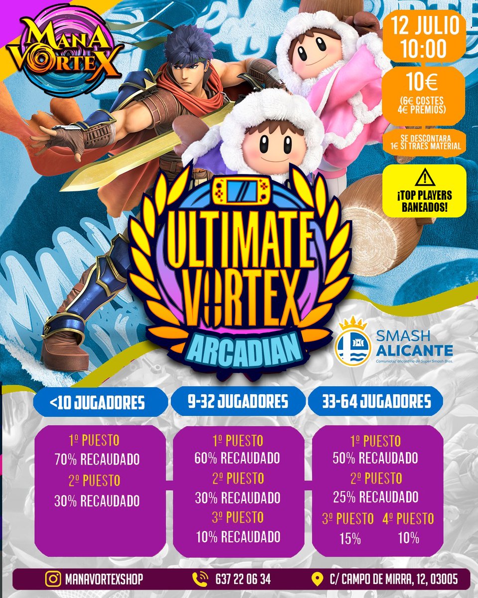 ‼️🔥 ¡UN ARCADIAN SALVAJE HA APARECIDO! 🔥‼️

🏆 𝐔𝐋𝐓𝐈𝐌𝐀𝐓𝐄 𝐕𝐎𝐑𝐓𝐄𝐗 #16 Arcadian Ed.
🗓️ 12 DE JULIO - ⏰10:00 AM
📌 MANA VORTEX, ALICANTE
👤 SINGLES 👥 TEAMS
💰 INSCRIPCIÓN: 10€ + 2€

✍️ ¡APÚNTATE YA! → start.gg/UVortex16