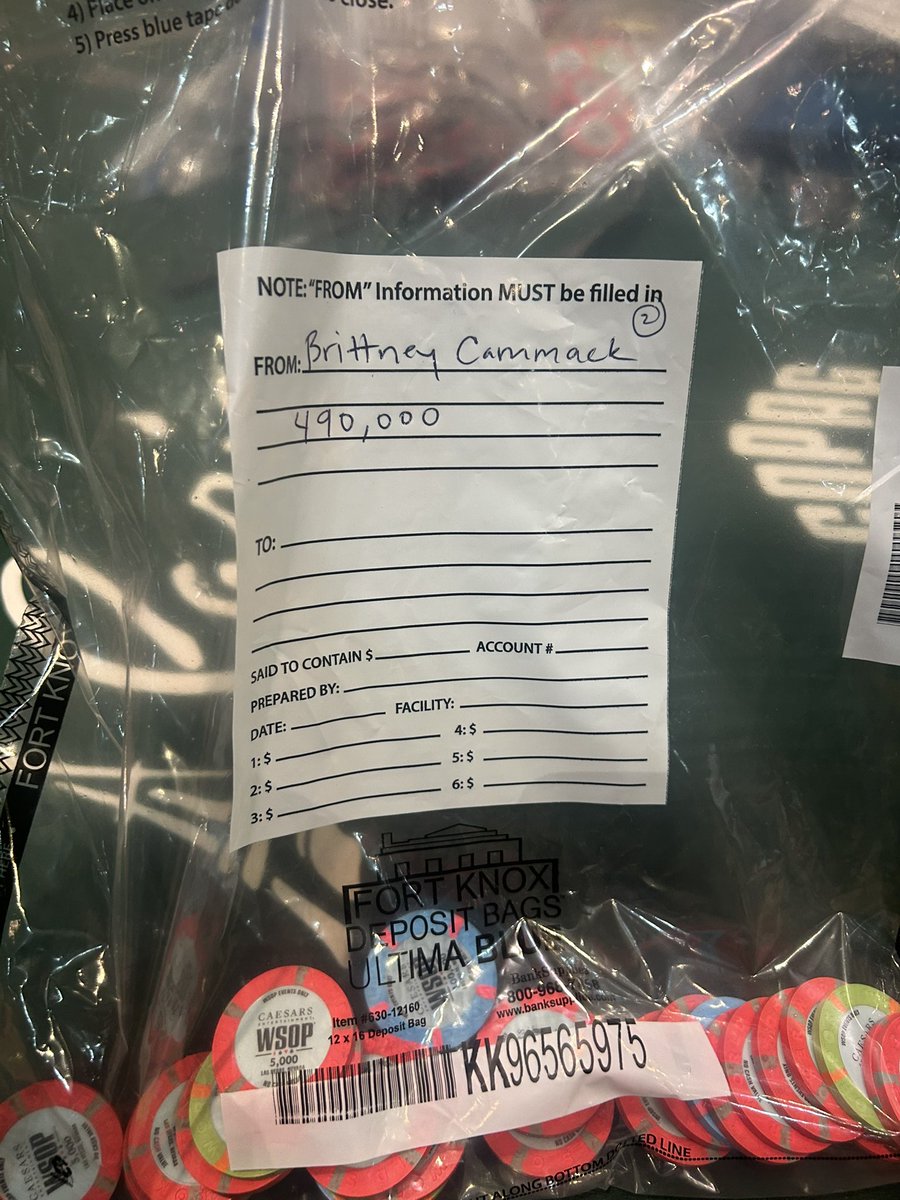 brittballerr's tweet photo. Found a bag in the mini main! 12bb and a dream. #believe!  #wsop #minimain 💜🍀🙏♠️🦋 https://t.co/o9VMR5u8ea