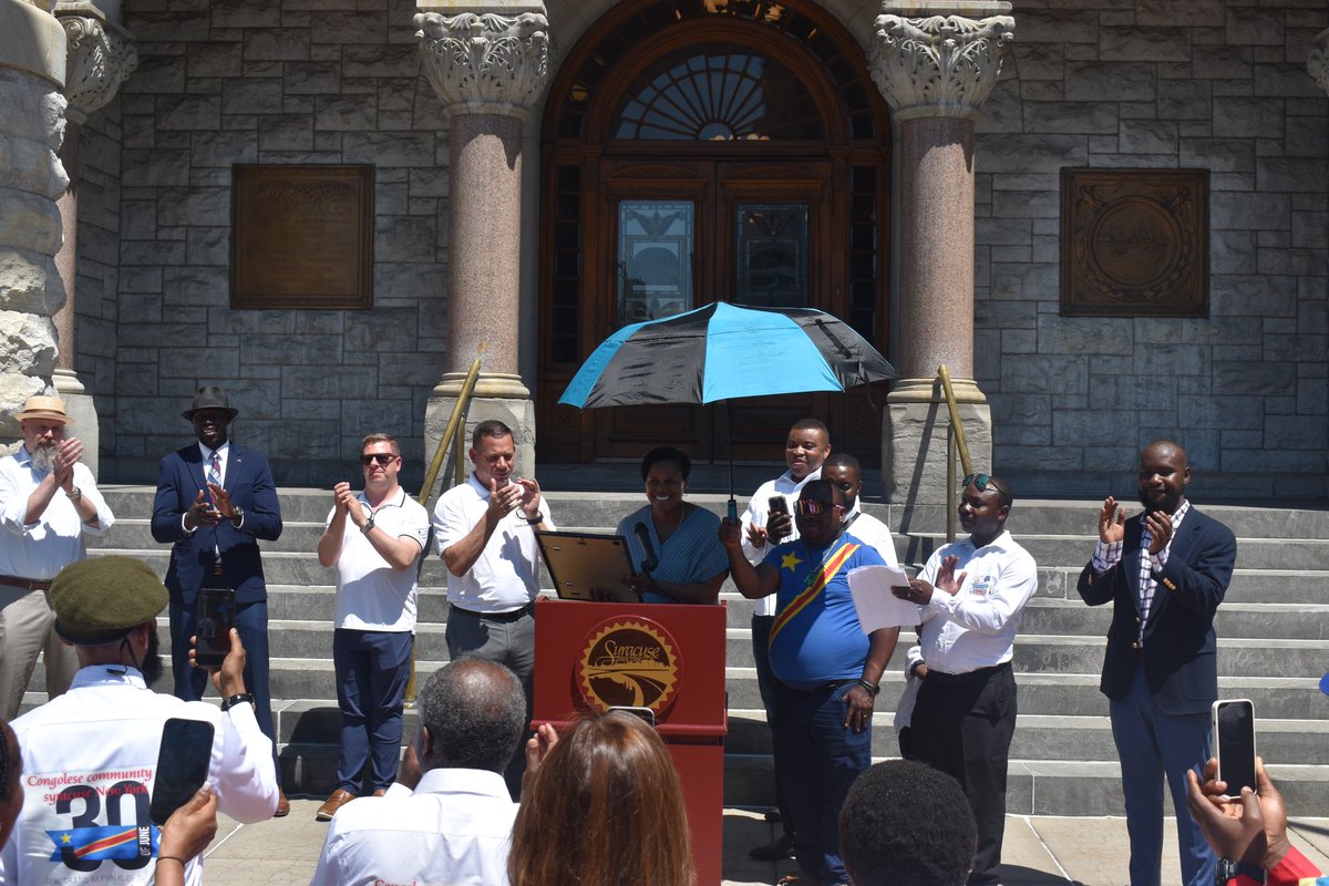 SyracuseAuditor's tweet image. We celebrated 65 years of Congolese independence at City Hall! While there is much more progress to be made for Congo’s future, we are ever grateful for the Congolese people who call Syracuse home and their ongoing contributions to our City.