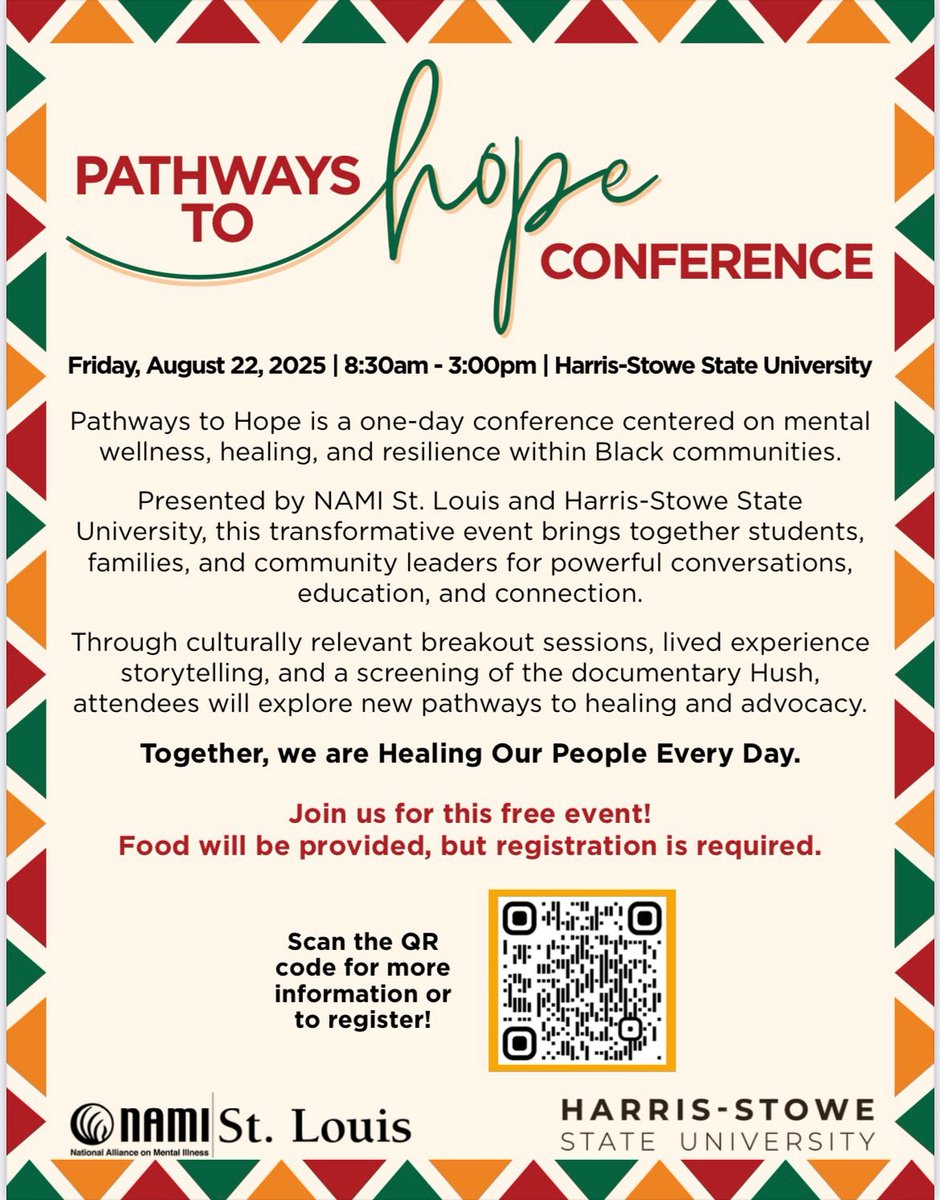 Join us for the Pathways to Hope Conference, a powerful gathering centered on mental wellness, healing, and resilience in the black community. 

This is more than a conference, it’s a movement toward hope, healing, and collective empowerment. 🤎