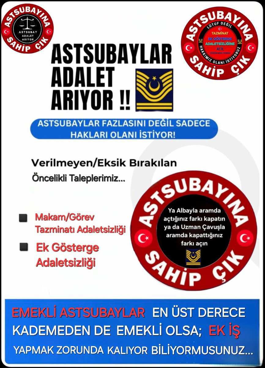 ramazanerdgn40's tweet photo. #AstsubaylarUnutmayacak

Böyle mi olmalıydı emeklilik hayatımız 

@tcsavunma @TC_icisleri @iletisim @HMBakanligi @mustafaelitas @avabdullahguler @CHPMuratBakan @YankiBagcioglu https://t.co/0EppRENkwv