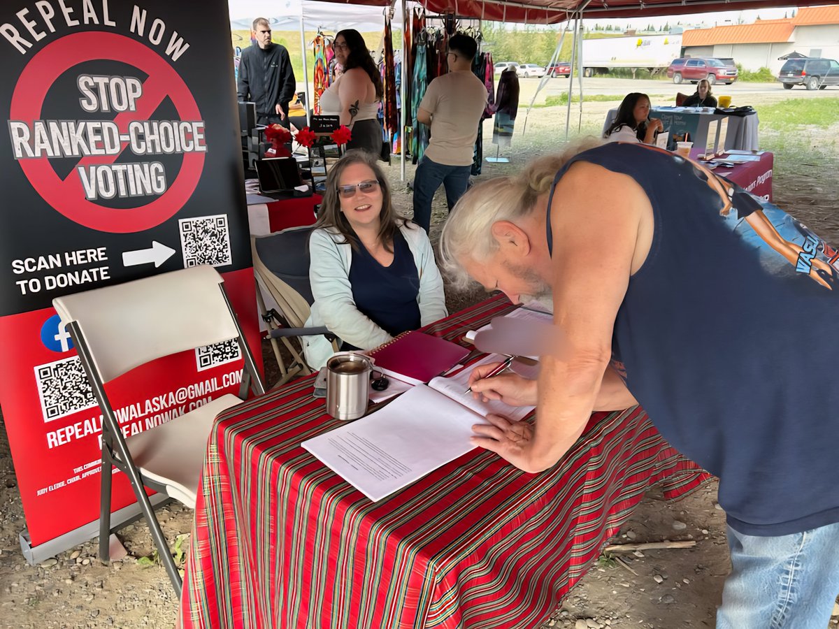 repealnowak's tweet image. Yep, our AMAZING volunteers were at it again this weekend! They are hard at work collecting signatures to #RepealRankedChoiceVoting in Alaska! #StopRCV