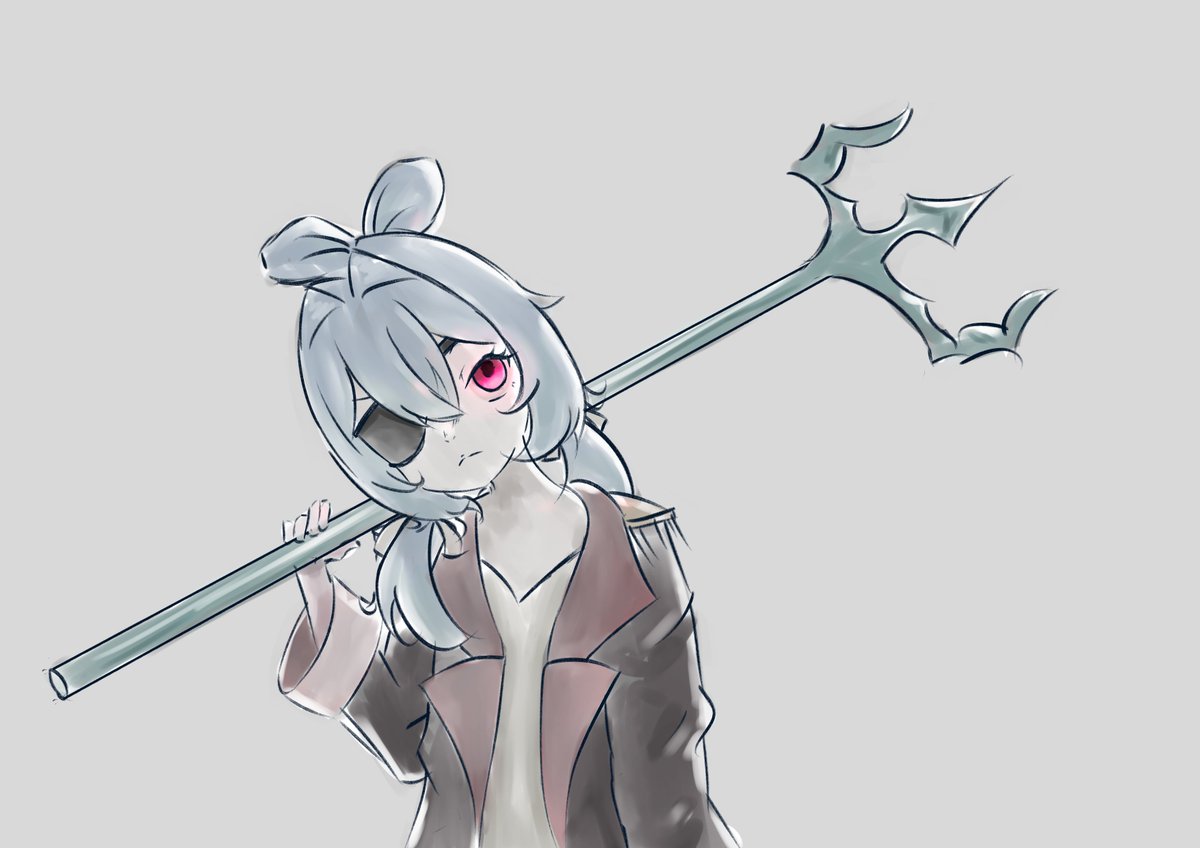 LapisLasagna's tweet image. Doodle of edgy pirate Luli. Tried to make it look like her eye is glowing for extra chuuni vibes, but might need to look up some tutorials to get that effect to look better