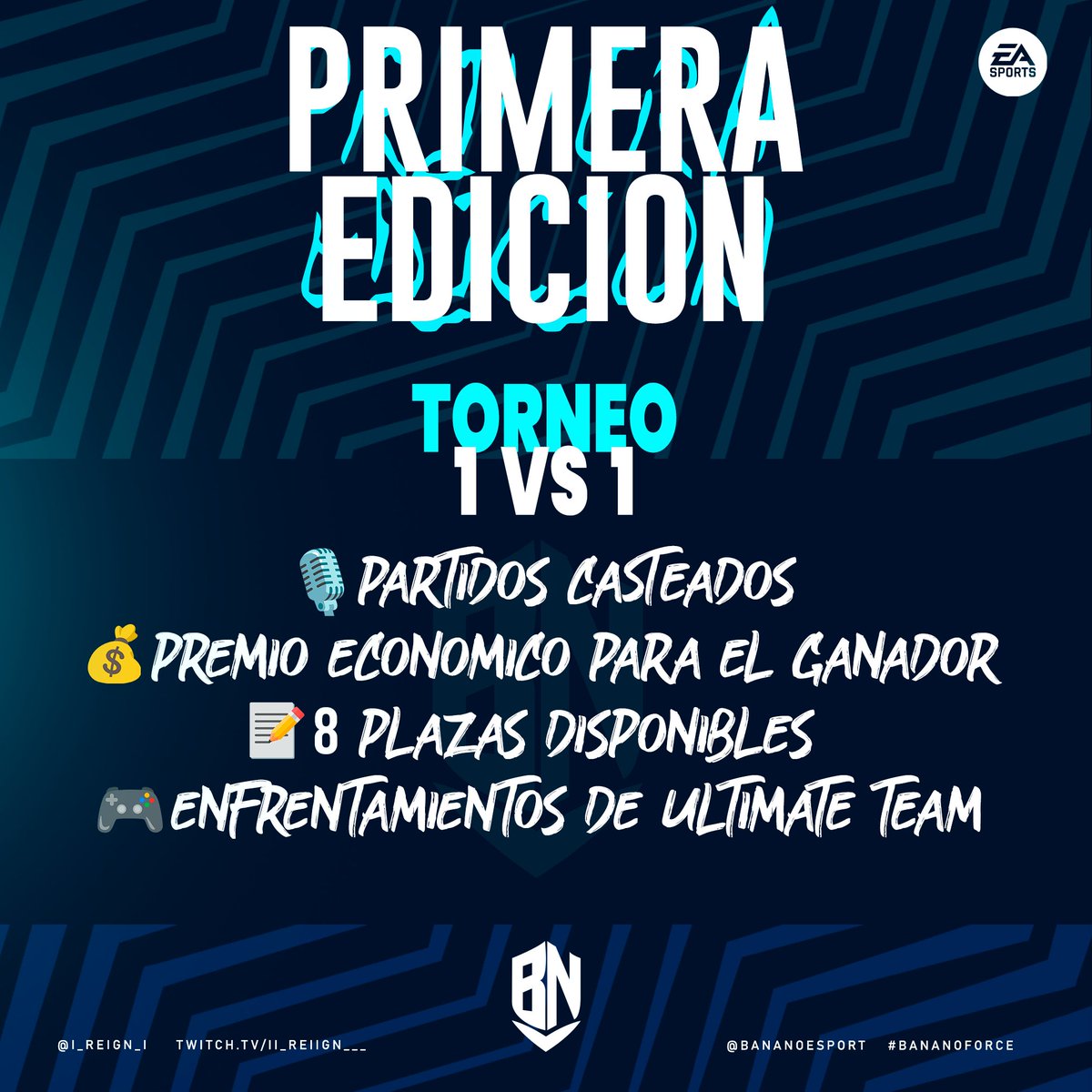 Banano Esports (@bananoesport) on Twitter photo 🔥 ¡Llega la 1ª Edición del #Torneo 1v1 de Banano Esports! 🍌
🎙️ Partidos casteados por <a href="/I_REIGN_I/">HASBUKHACHEV</a>
💰 Premio económico para el campeón
🎮 Formato: Ultimate Team
8 plazas disponibles.
📍 Cuartos: Viernes 18 de Julio
📍 Finales: Sábado 19 de Julio
¿Tienes lo necesario? 📩 🔥 ¡Llega la 1ª Edición del #Torneo 1v1 de Banano Esports! 🍌
🎙️ Partidos casteados por <a href="/I_REIGN_I/">HASBUKHACHEV</a>
💰 Premio económico para el campeón
🎮 Formato: Ultimate Team
8 plazas disponibles.
📍 Cuartos: Viernes 18 de Julio
📍 Finales: Sábado 19 de Julio
¿Tienes lo necesario? 📩