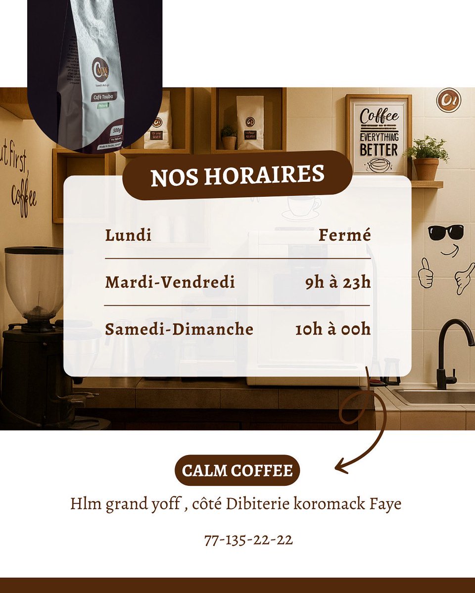 ☕️ GRANDE NOUVELLE !
Calm Coffee est officiellement RÉOUVERT ! 🎉

Un lieu repensé, une ambiance encore plus chaleureuse, et toujours ce goût unique qui fait toute la différence.

Viens profiter d’un bon café, échanger, te poser, ou simplement savourer l’instant.

📍 HLM Grand