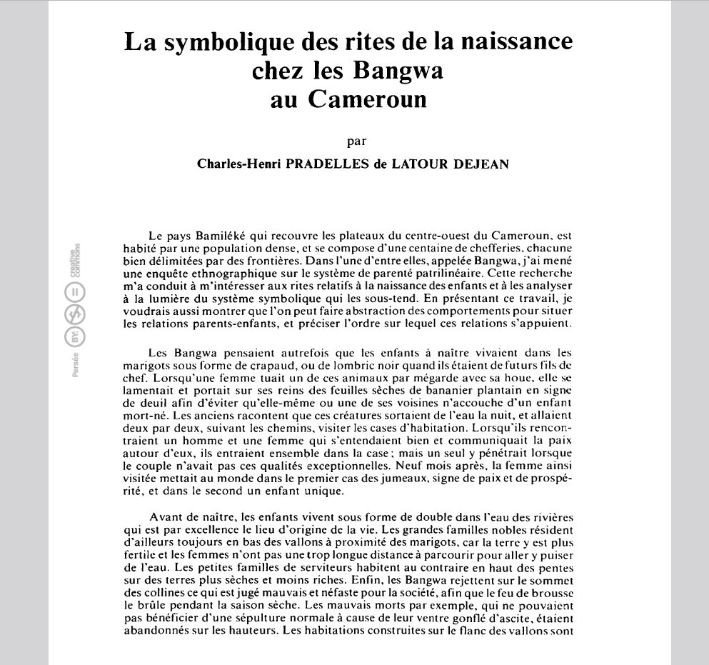 cyrildz's tweet image. Les bamileke disent que les enfants avant de naître, vivent sous forme de double dans l'eau des rivières qui est par excellence le lieu d'origine de la vie!
Ceci rejoint ce que les autres  disent et on va voir pourquoi .
Quel est donc le rapport avec les autres discours ?
🧵