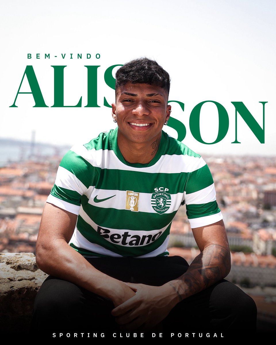SportingCP's tweet photo. Alisson Santos assina até 2030 ✍️ https://t.co/O0lKFXjVxS