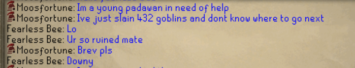 A first time experience ritual for any MMO. Thank you for the warm welcome into OSRS, Fearless Bee.