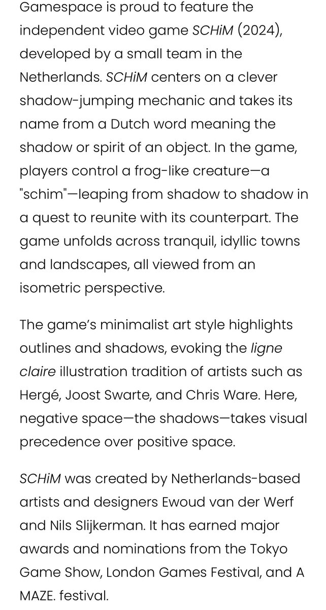 chigamespace's tweet image. New featured game — SCHiM— is playable at Gamespace beginning this Saturday July 5th! Learn more about this independent gem and snag tix here! chicagogamespace.com/exhibitions/sc…