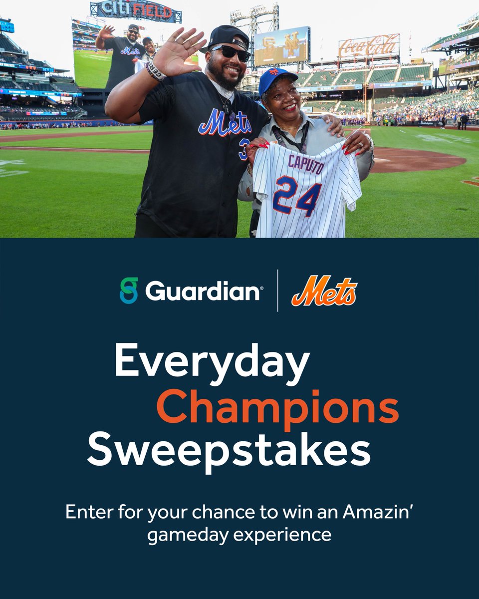 New York Mets (@mets) on Twitter photo Enter to win an Amazin' Gameday courtesy of
<a href="/guardianlife/">Guardian Life</a>!
๐๏ธ 4 tickets to a 2025 Mets home game
๐งข 4 Mets hats
โพ On-field access to batting practice for you + 3 guests
โก๏ธ bit.ly/43MzoIC Enter to win an Amazin' Gameday courtesy of
<a href="/guardianlife/">Guardian Life</a>!
๐๏ธ 4 tickets to a 2025 Mets home game
๐งข 4 Mets hats
โพ On-field access to batting practice for you + 3 guests
โก๏ธ bit.ly/43MzoIC
