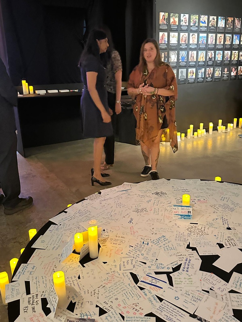 JFGW's tweet image. Thank you to MD Lieutenant Governor @arunamiller for taking the time to visit the Nova Exhibition in Washington, DC this morning to bear witness to the atrocities committed at the Nova Music Festival on October 7th and to hear testimony from survivor Noa Beer.