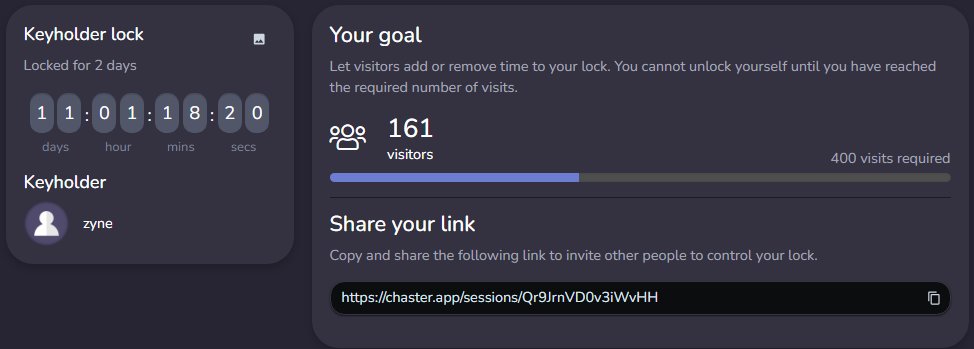 Completed the other tasks, just need to finish the votes and timer. I could probably use time removed now, but all votes help! 😅 chaster.app/sessions/Qr9Jr…