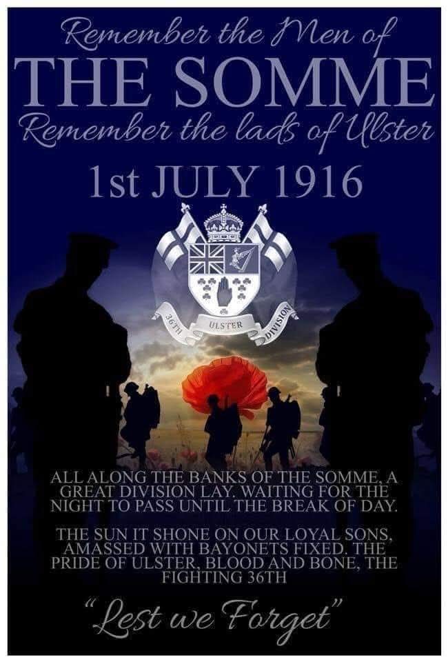 poppypride1's tweet image. Tomorrow is 1st July 2025
Our young men from all over Ulster on 1st July 1916 went over the top at 7 30 am when the whistles blew thousands were mowed down,killed or injured.We will never forget their sacrifice and they will always be in our hearts for generations to come.