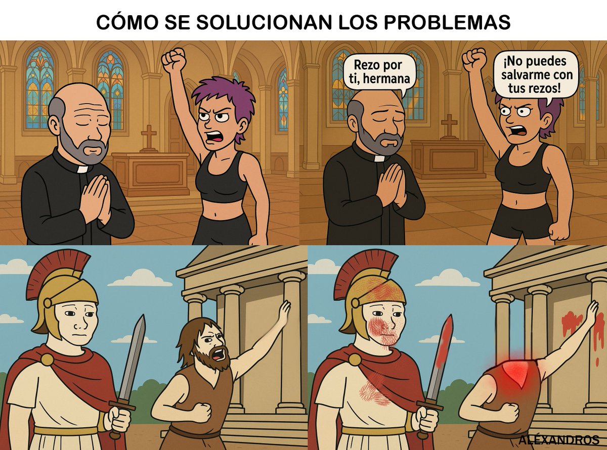 Esta es la diferencia entre los valores afeminados y pasivos de "poner la otra mejilla" y los tradicionales....