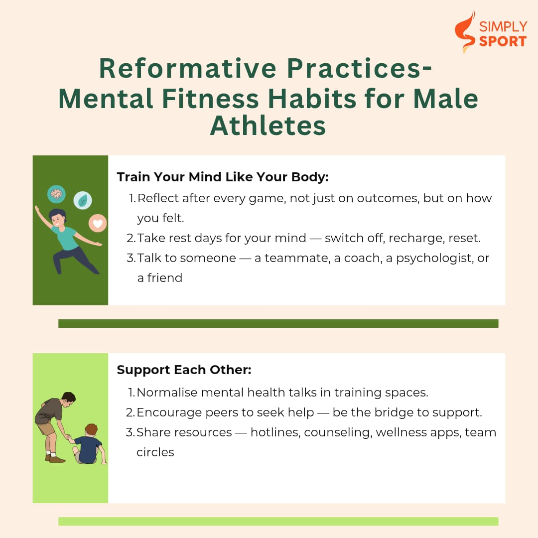 _SimplySport's tweet image. As #MensMentalHealthMonth ends, let’s normalize rest, therapy & emotional check-ins.
💪 Strong men feel
💬 Strong teams talk
🧠 Real strength is asking for help.
#MentalFitnessMatters #StrongNotSilent #BreakTheStigma #AthleteWellbeing