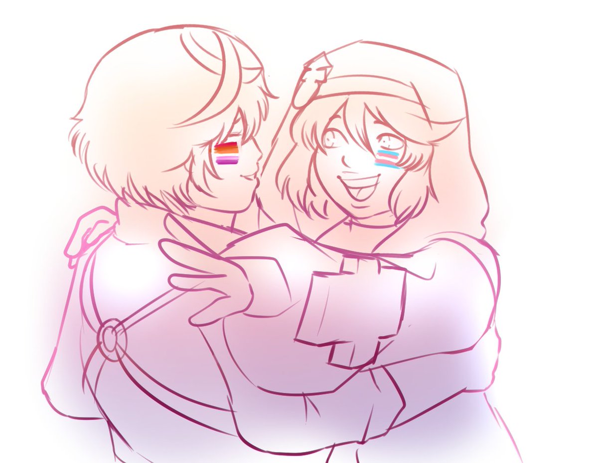 SndPlusA's tweet image. HAPPY END OF PRIDE HAVE A CRUMMY SKETCH OF BRIDGET AND UNIKA &amp;lt;3
#UniBuri #GGST