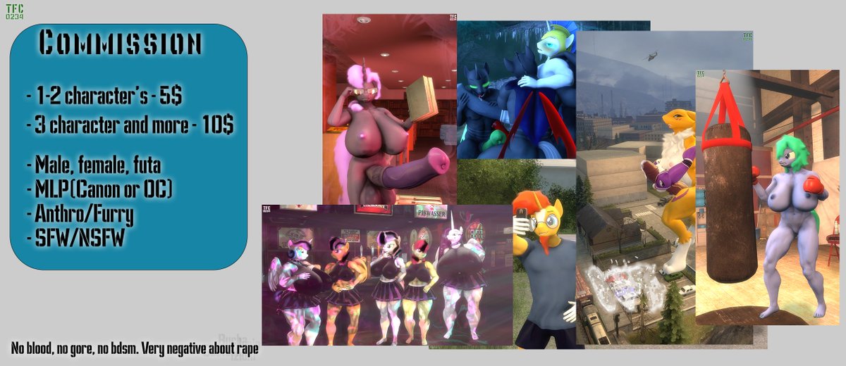 Ars Dark TFC0234 SFM 18+ 🇺🇦 (Commission: Open) (@sfm_tfc0234) on Twitter photo Commission: Open
If interested, please to DM
Other places:  deviantart.com/tfc627
furaffinity.net/user/tfc0234/
derpibooru.org/profiles/TFC02…
inkbunny.net/TFC0234
bsky.app/profile/tfc023…
Telegram - t.me/tfc0234_sfm
Discord - discord.gg/eTNxdUYjcj pic.x.com/xAtPnRExHm Commission: Open
If interested, please to DM
Other places:  deviantart.com/tfc627
furaffinity.net/user/tfc0234/
derpibooru.org/profiles/TFC02…
inkbunny.net/TFC0234
bsky.app/profile/tfc023…
Telegram - t.me/tfc0234_sfm
Discord - discord.gg/eTNxdUYjcj pic.x.com/xAtPnRExHm