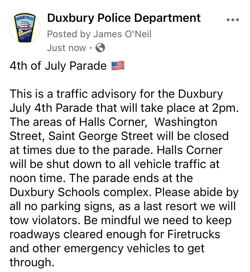 Duxbury Police (@duxbury_police) on Twitter photo 