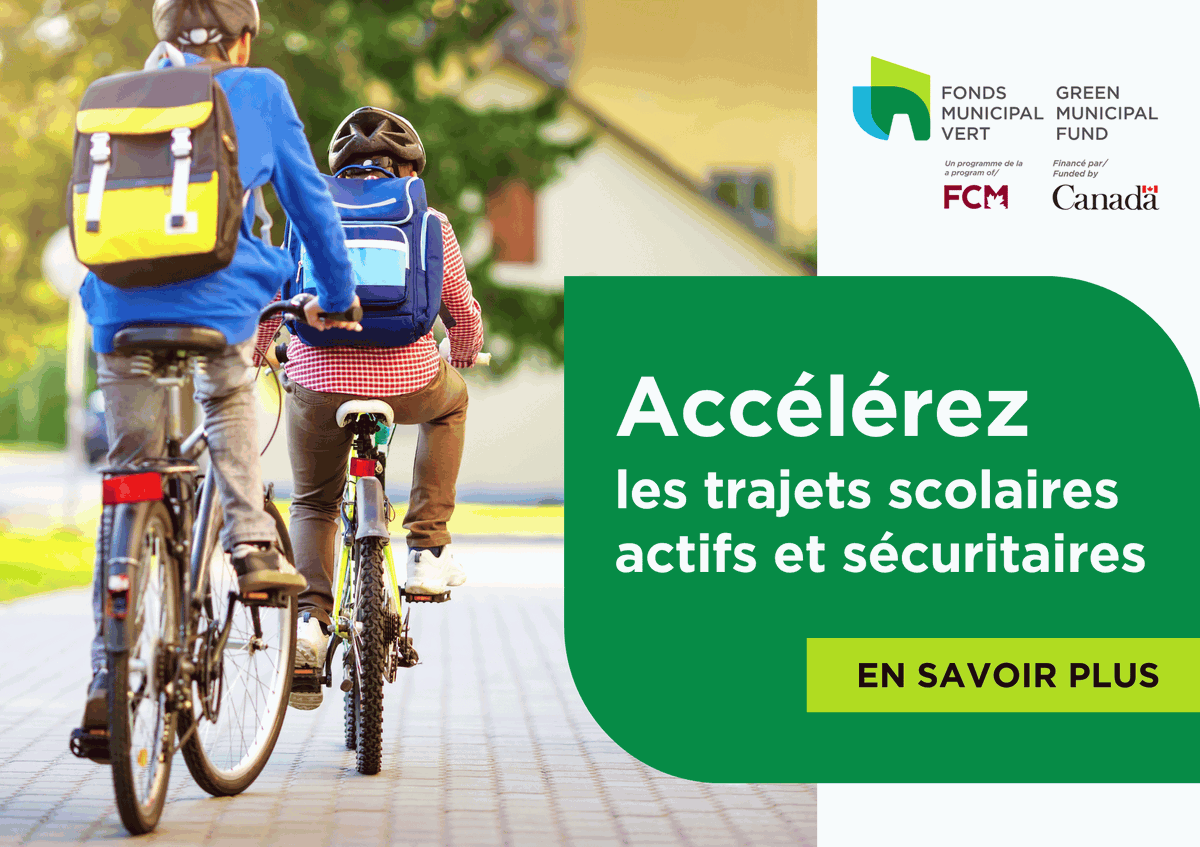 FondsMuniVert's tweet photo. 🚴🛣️ L’aménagement de trajets scolaires sécuritaires profite à tout le monde. L’initiative Trajets scolaires actifs et sécuritaires du FMV peut apporter beaucoup aux collectivités :  
• Apaisement de la circulation  
• Encouragement des déplacements actifs  
• Réduction des émissions  
Pour en savoir plus : https://t.co/CH7RyI0Le8