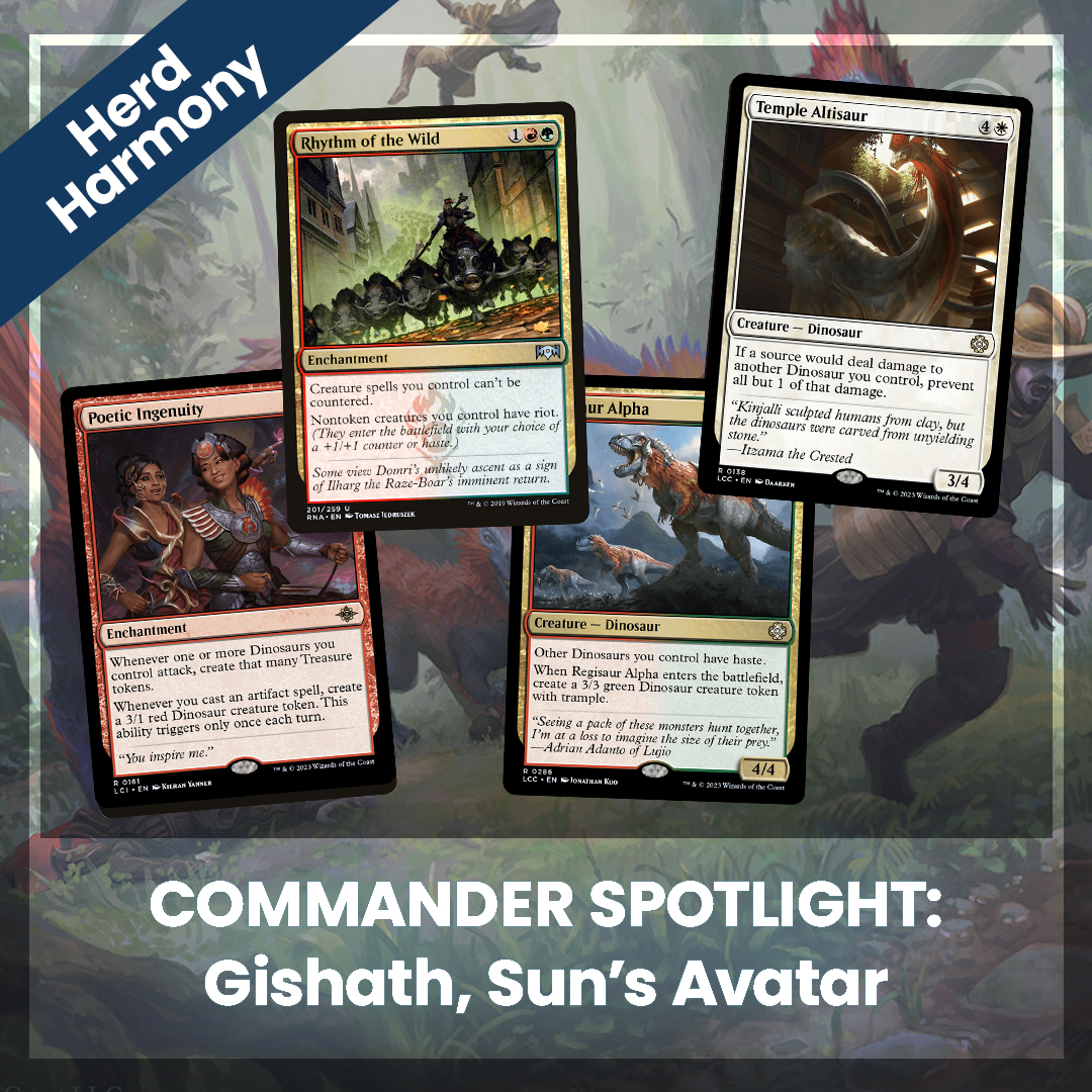 Our last bunch of cards for our June Commander Spotlight are focused on making your dinos beefier and harder to deal with! These are some fun and flavorful choices for support in your Gishath deck! What did you think of our Commander this month?
bit.ly/40dqNNC