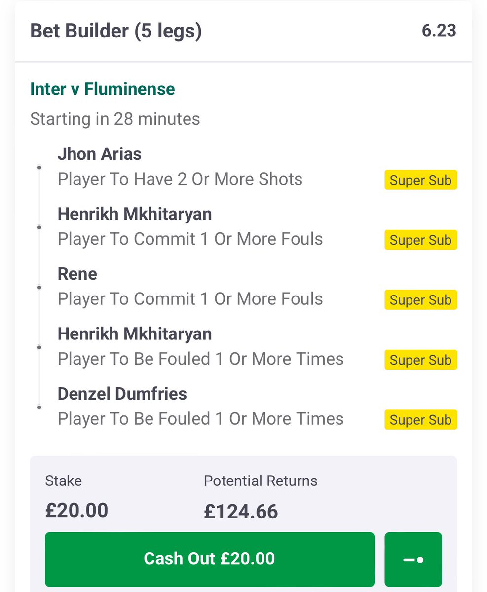 Hope you missed me

2 I’m running for the Inter game

Odds are awful, I’ll be back for the City game 🚨