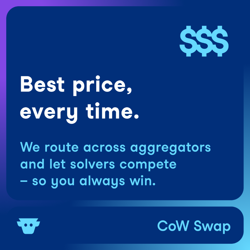CoWSwap's tweet photo. Still paying gas to swap on Polygon?