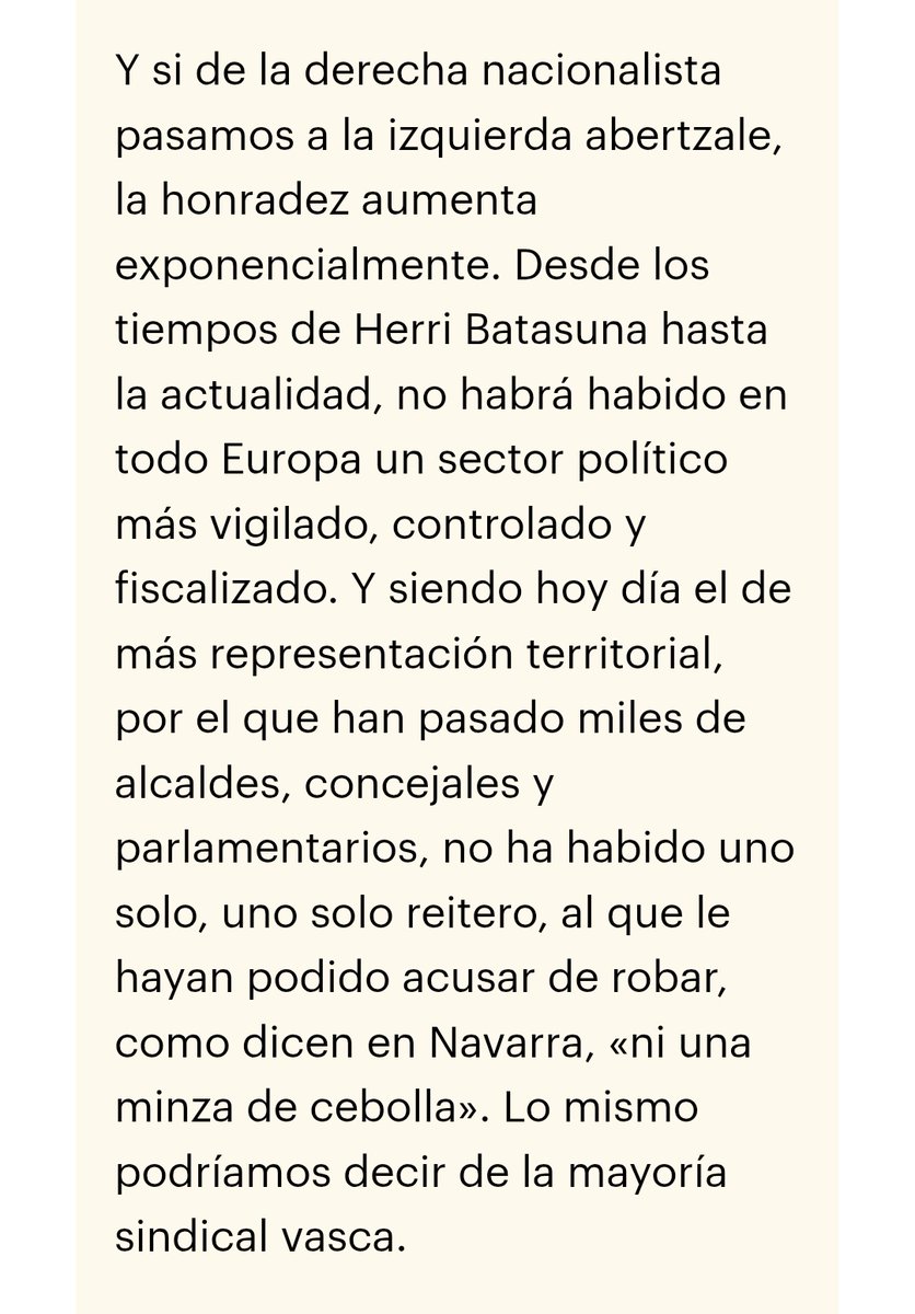 AbertzandalHour's tweet image. La honradez de pegarte un tiro.
Cambia vasco por español y te sale VOX, por catalán y te sale Alianza Catalana, por francés y te sale Le Pen, por estadounidense y tienes a Trump.
Etnicismo y racismo sin complejos patrocinado por @naiz_info
naiz.eus/es/iritzia/art…