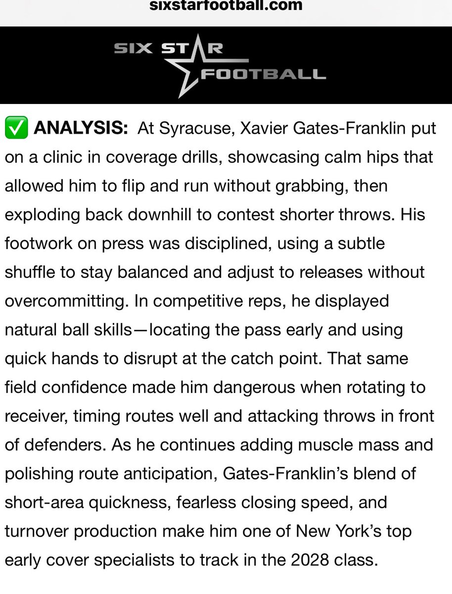 Xavier Gates-Franklin (@xgatesfranklin) on Twitter photo Thank you <a href="/sixstarfootball/">Six Star Football | PLUS+</a> for the write up! Looking forward to next season, to keep improving and making heads turn.
<a href="/Paulwoods2/">Coach Paul R. Woods sr.</a> <a href="/paul_woods_/">W0️⃣</a> <a href="/warsrecruiting/">W.A.R.S.</a> <a href="/CanisiusHSFB/">Canisius HS Football</a> Thank you <a href="/sixstarfootball/">Six Star Football | PLUS+</a> for the write up! Looking forward to next season, to keep improving and making heads turn.
<a href="/Paulwoods2/">Coach Paul R. Woods sr.</a> <a href="/paul_woods_/">W0️⃣</a> <a href="/warsrecruiting/">W.A.R.S.</a> <a href="/CanisiusHSFB/">Canisius HS Football</a>